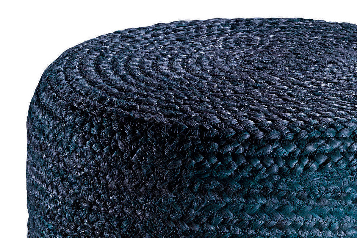 Pouf rond jute bleu GUNNY