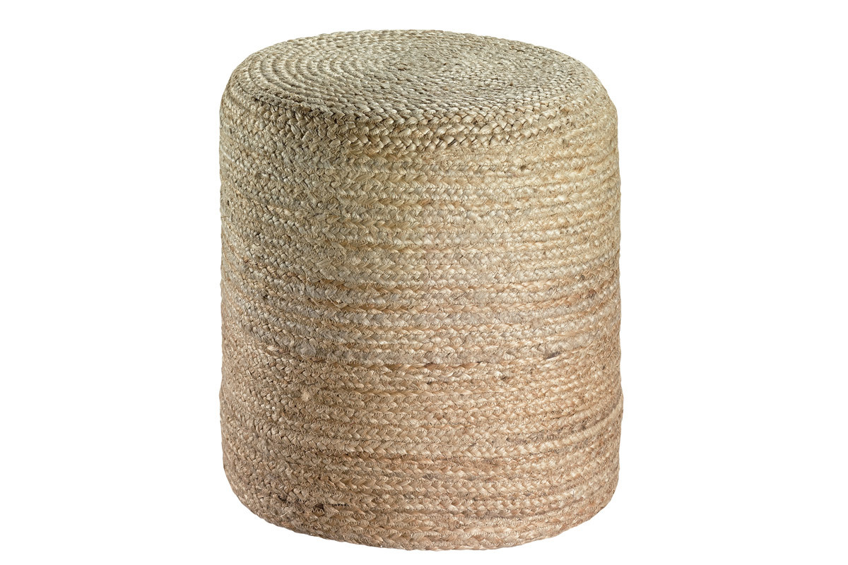 Pouf rond jute coloris naturel GUNNY