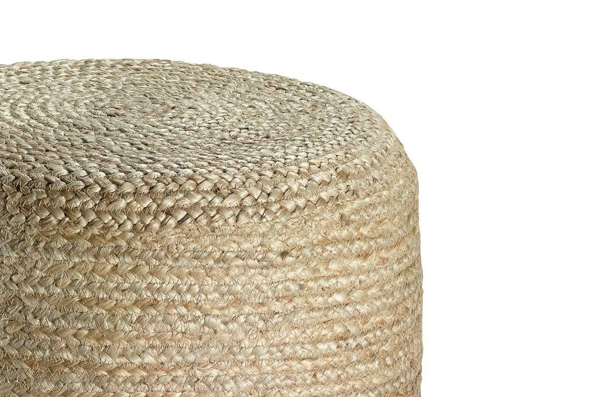 Pouf rond jute coloris naturel GUNNY