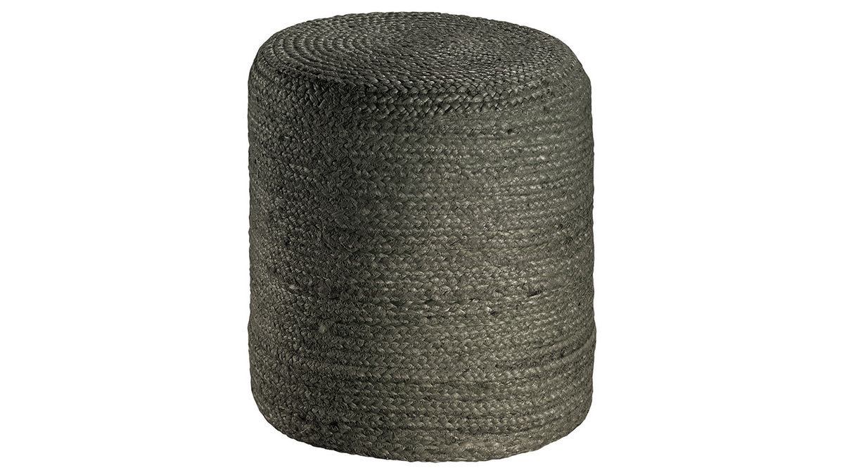 Pouf rond jute gris GUNNY