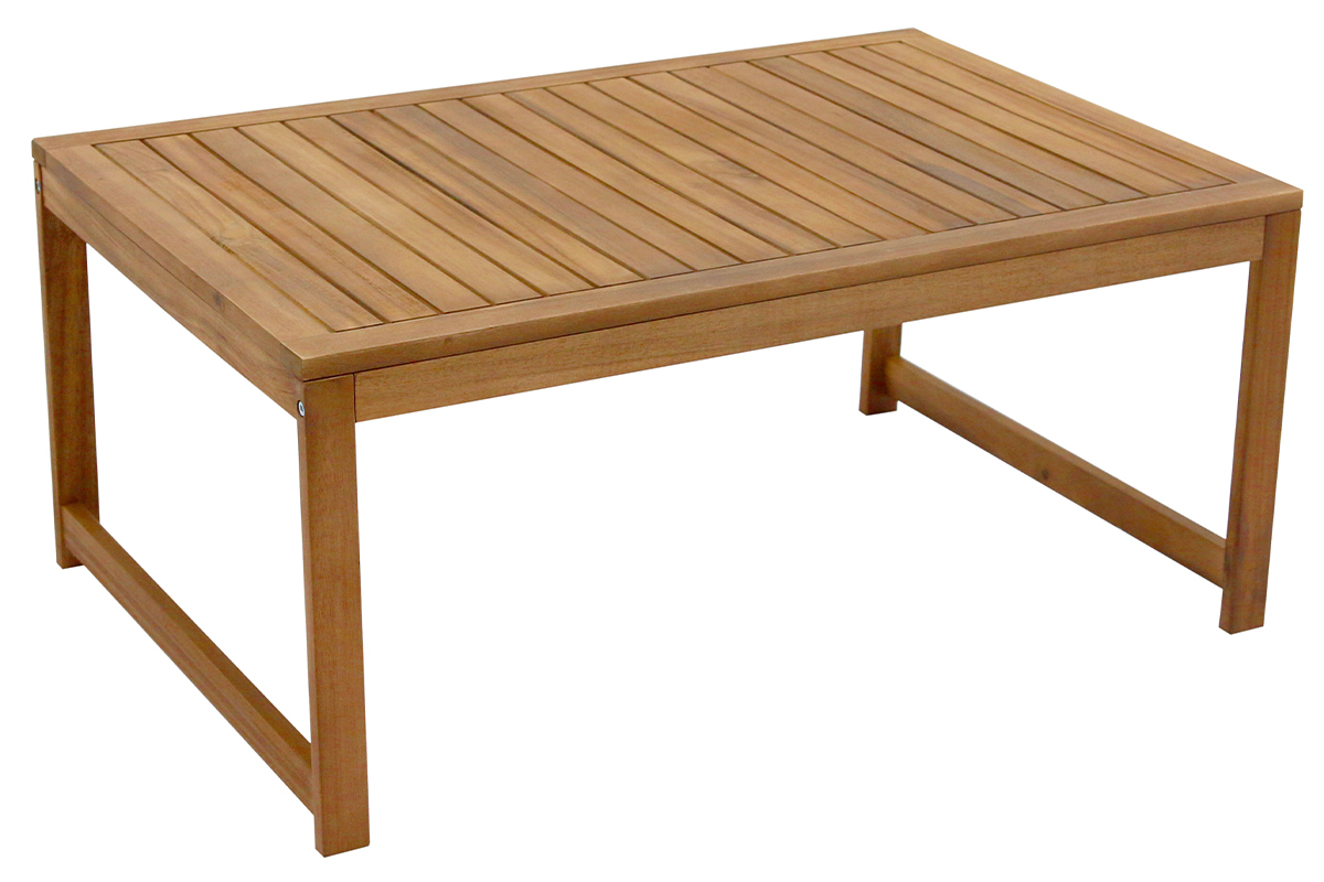 Salon de jardin en bois massif et coussins dhoussables beige COSTA