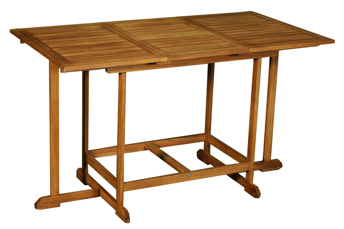 Set d'une table extensible avec rangements et de 4 chaises pliantes en bois massif CARMEN