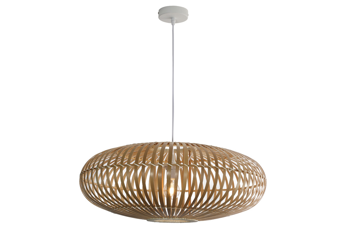 Suspension ajoure en bambou naturel D60 cm KANA