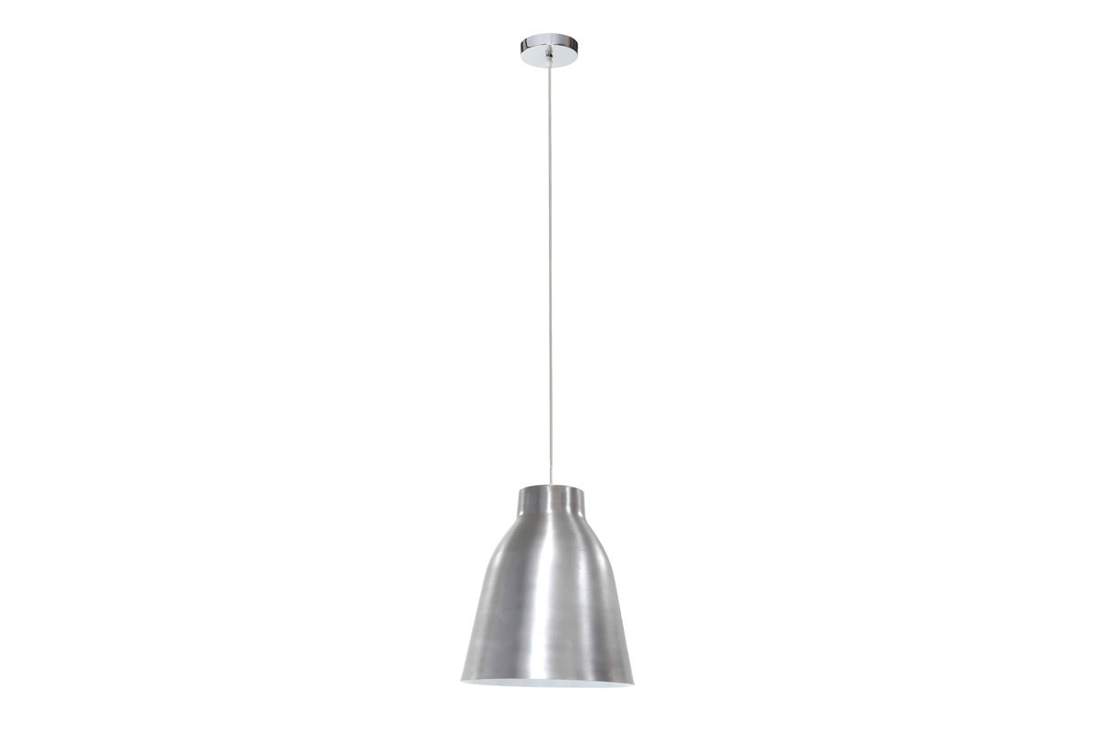 Suspension design en mtal acier gris chrom D40 cm COROLA L