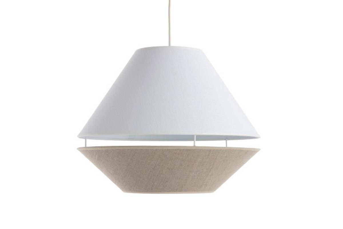 Suspension design lin naturel et blanc D33 cm KUPPEL