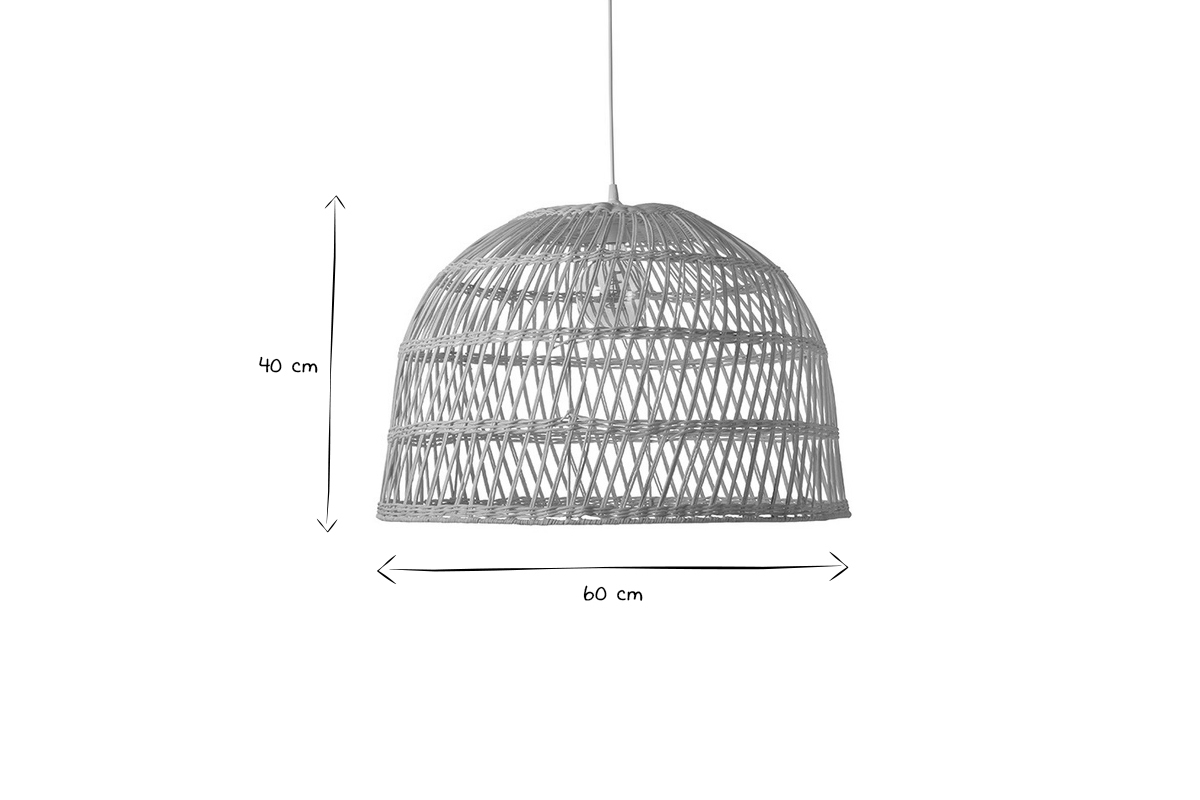 Suspension en rotin naturel tress D60 cm ROCALISA