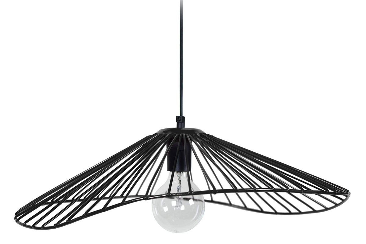 Suspension filaire design mtal noir MILADY