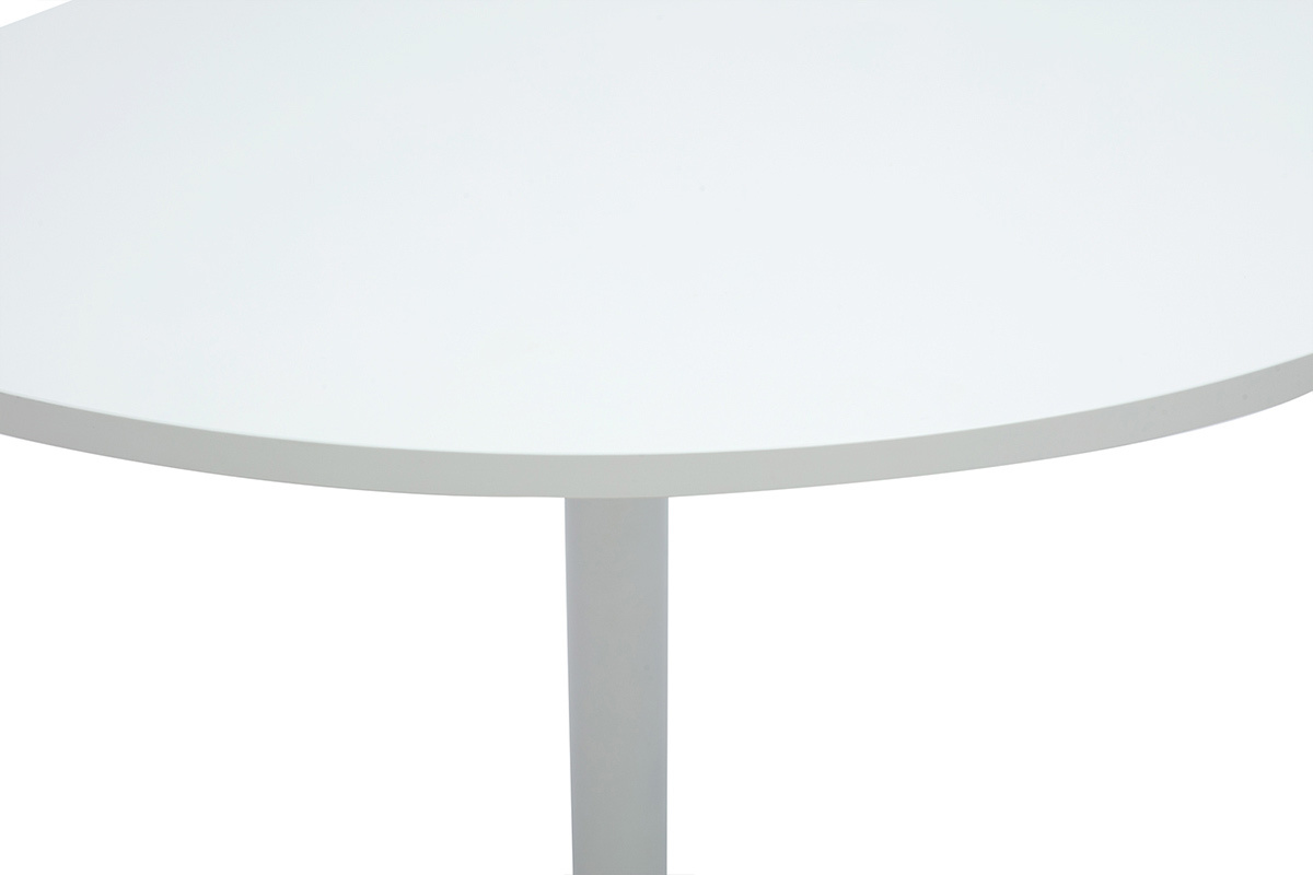 Table  manger design blanc ronde D90 cm CALISTA