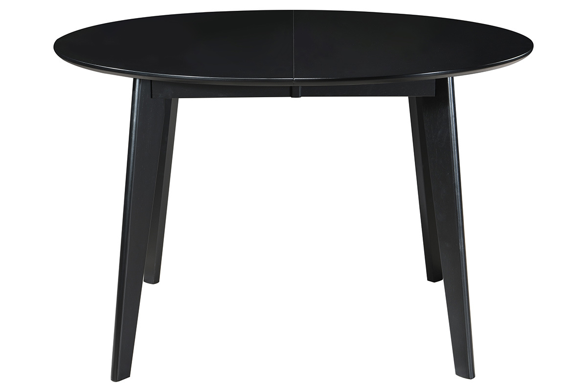 Table  manger design extensible ronde noire L120-150 cm LEENA