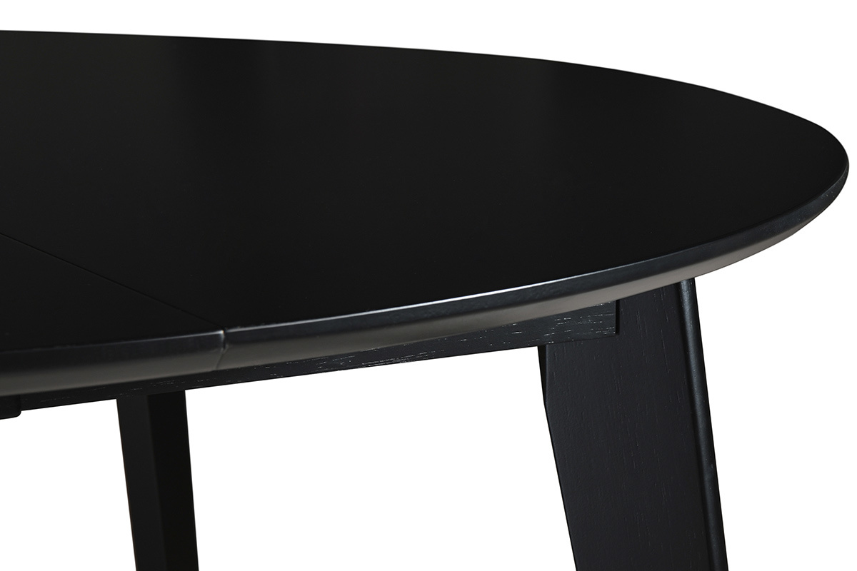 Table  manger design extensible ronde noire L120-150 cm LEENA