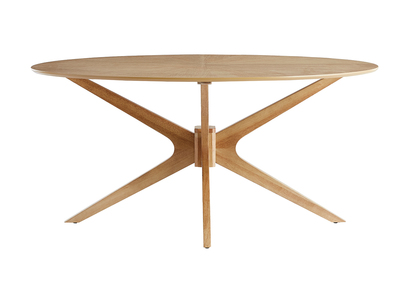 Table ronde extensible/non-extensible en bois massif FJÄRIL BLACK. En chêne  pour la cuisine, la salle à manger. Style scandinave, Art Déco -  France