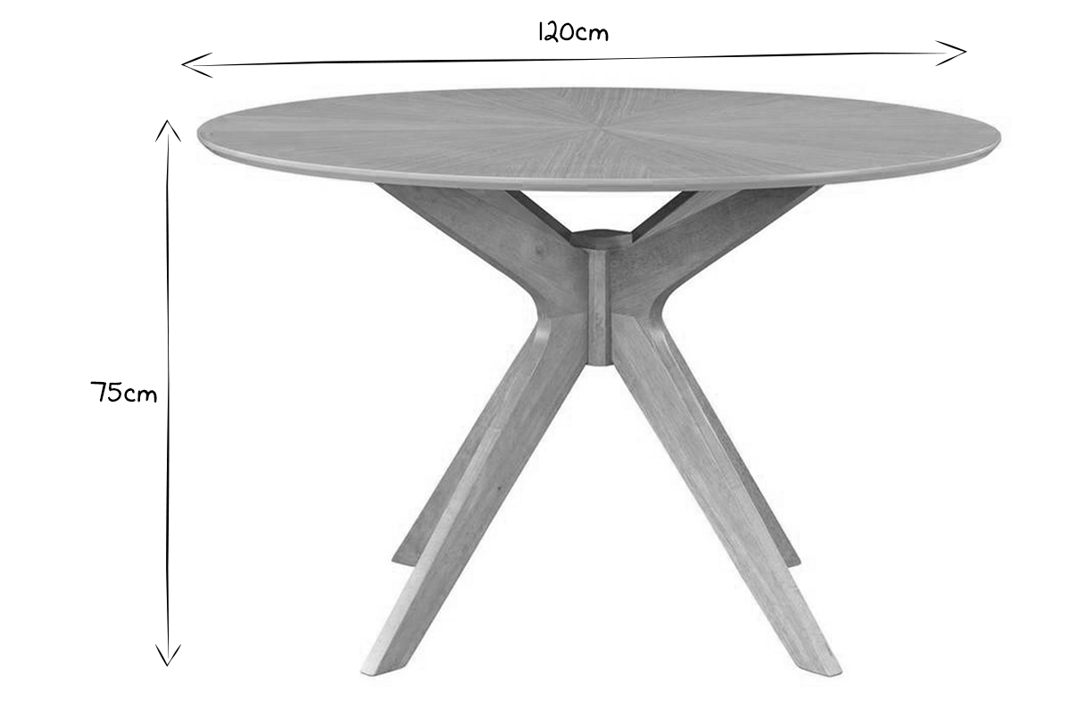 Table  manger design ronde chne D120 cm DIELLI