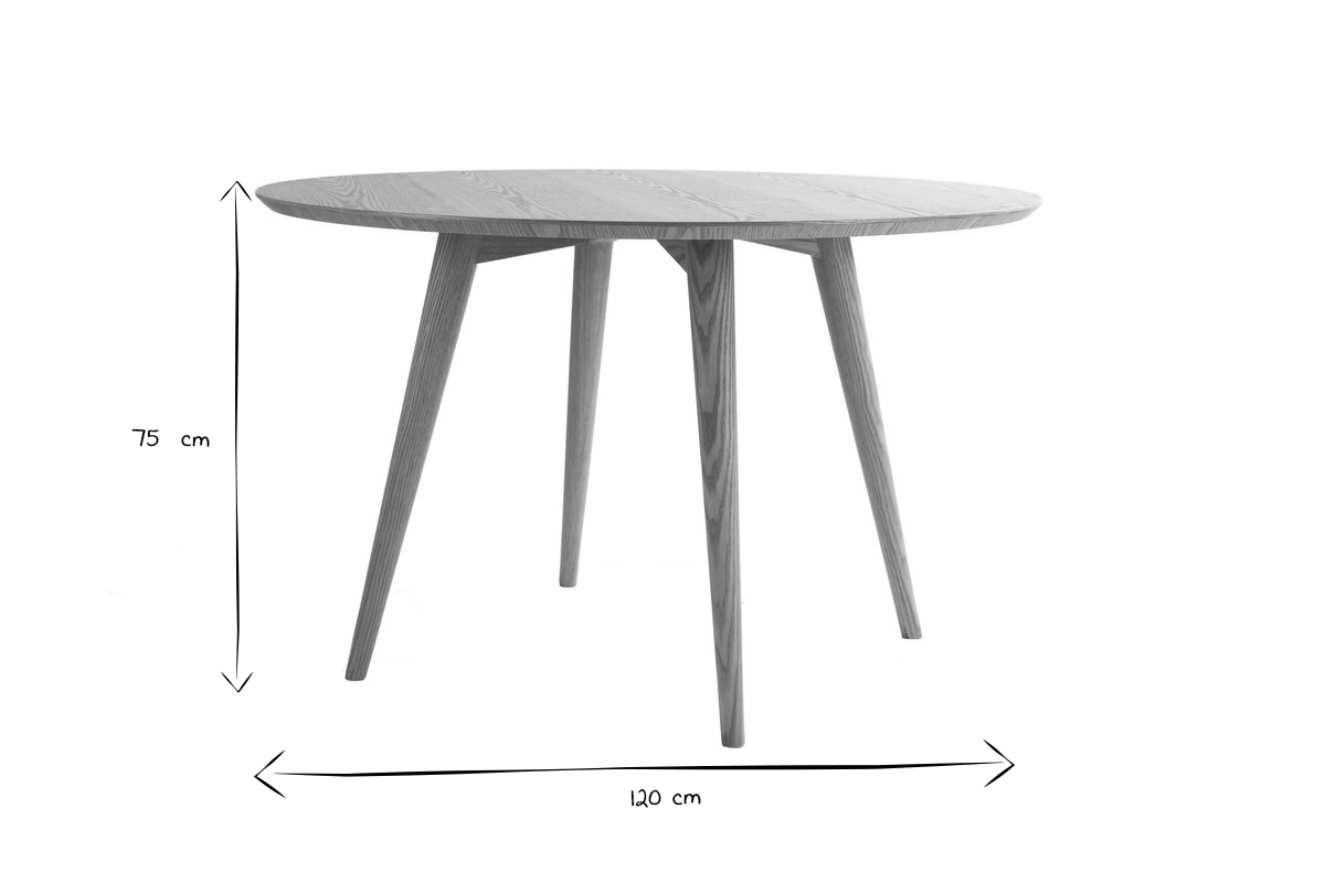 Table  manger design ronde noyer D120 cm LIVIA