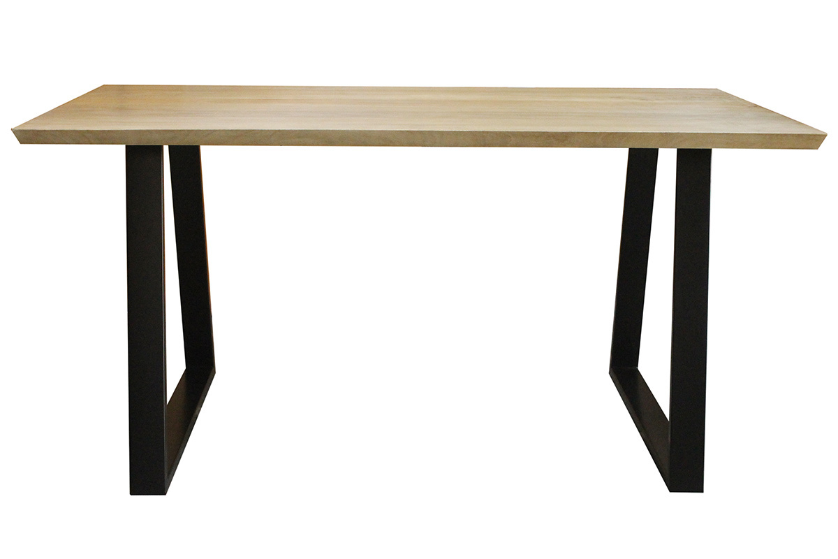 Table  manger en bois manguier massif et mtal noir L160 cm VIJAY