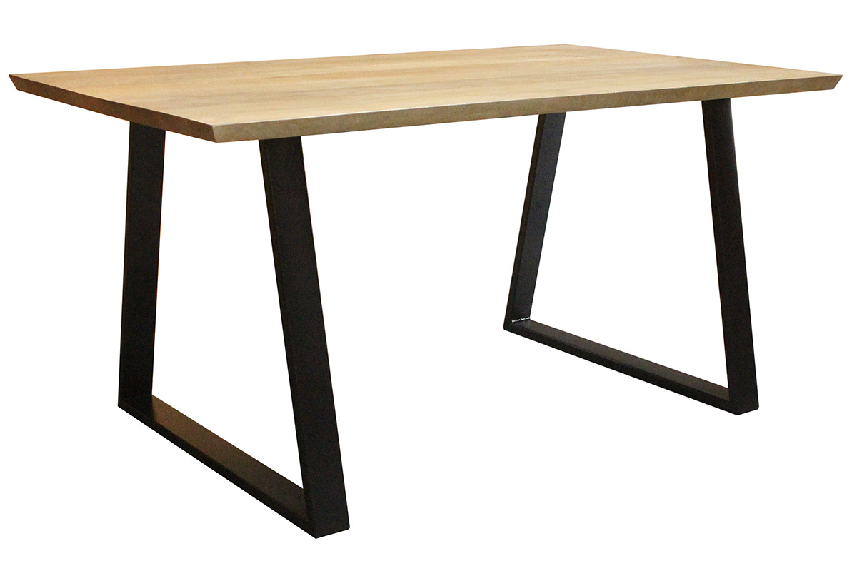 Table  manger en bois manguier massif et mtal noir L160 cm VIJAY