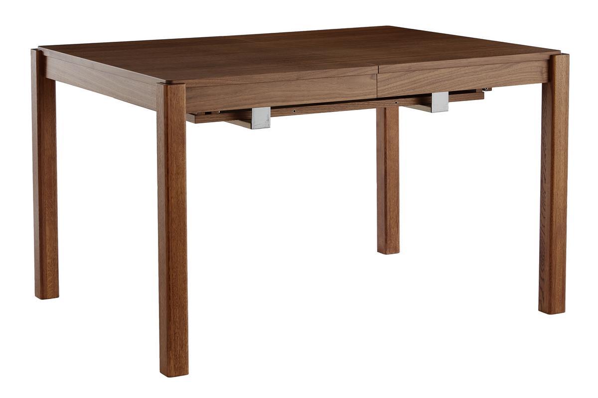 Table  manger extensible rallonges intgres en bois fonc noyer rectangulaire L125-238 cm AGALI