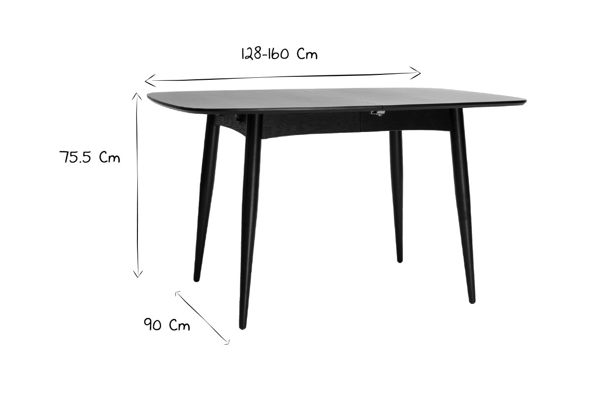 Table  manger extensible rectangulaire en bois clair L130-160 cm NORDECO