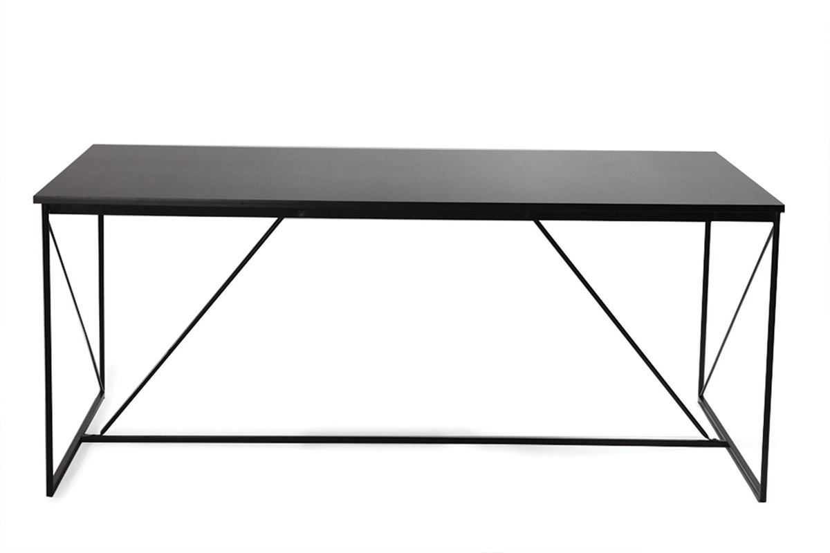 Table  manger fixe design gris et noir WALT