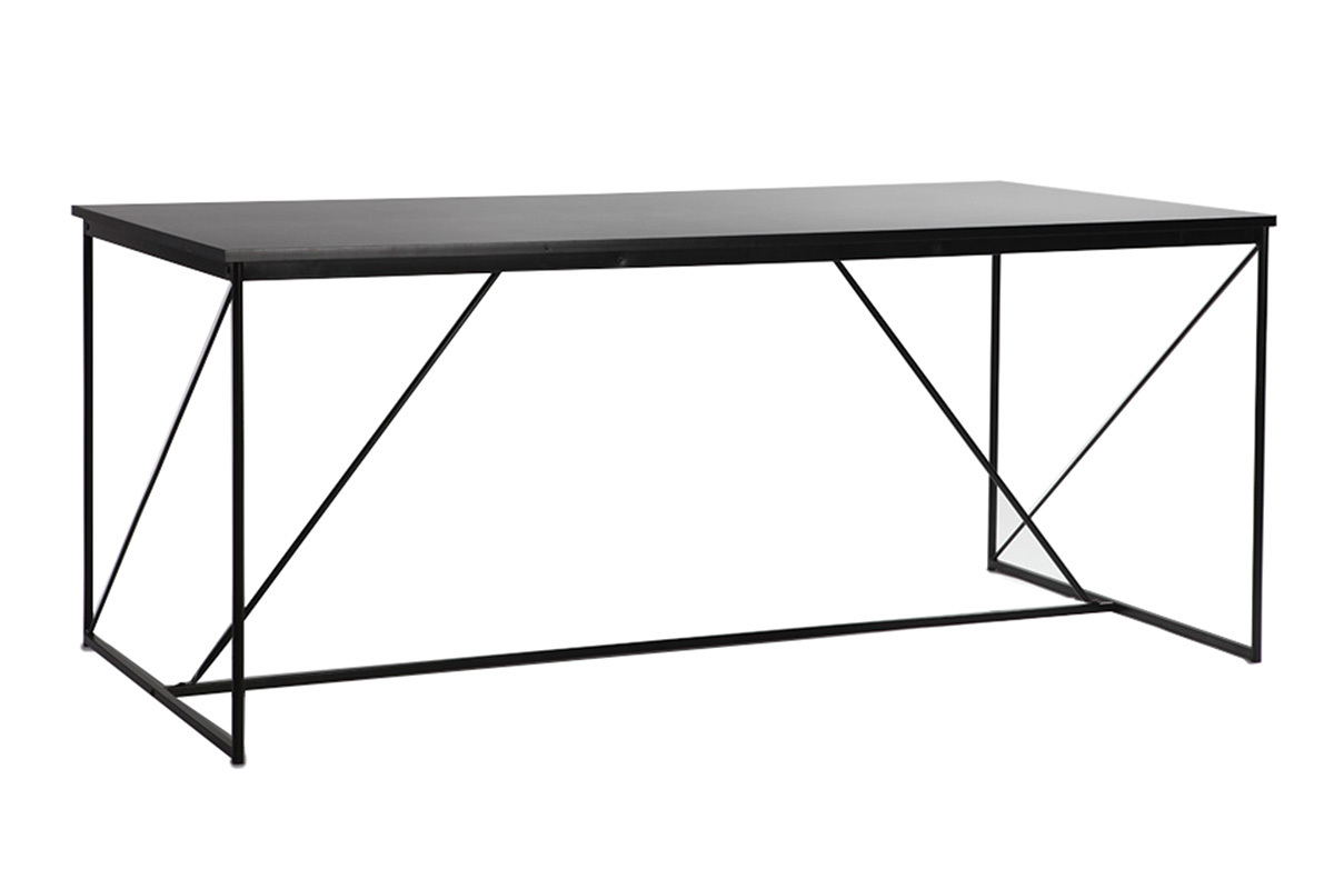 Table  manger fixe design gris et noir WALT