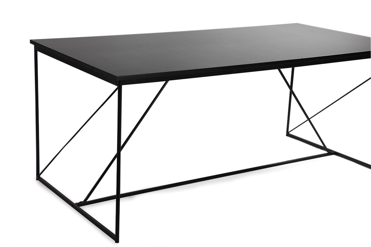 Table  manger fixe design gris et noir WALT