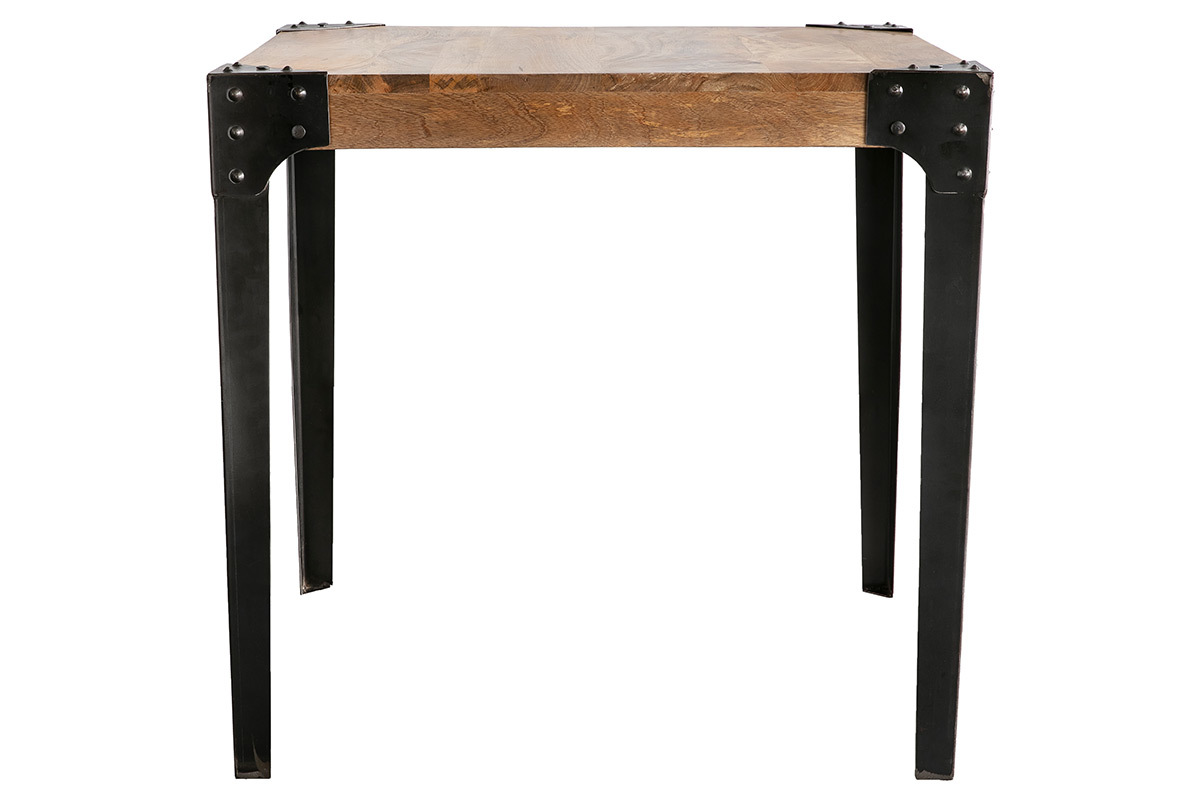 Table  manger industrielle en acier et bois manguier massif L80 cm MADISON