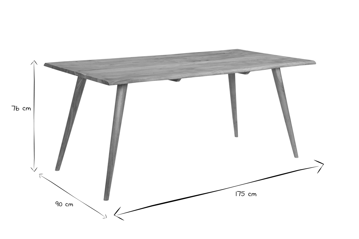 Table  manger rectangulaire en bois massif L175 cm SAVANA