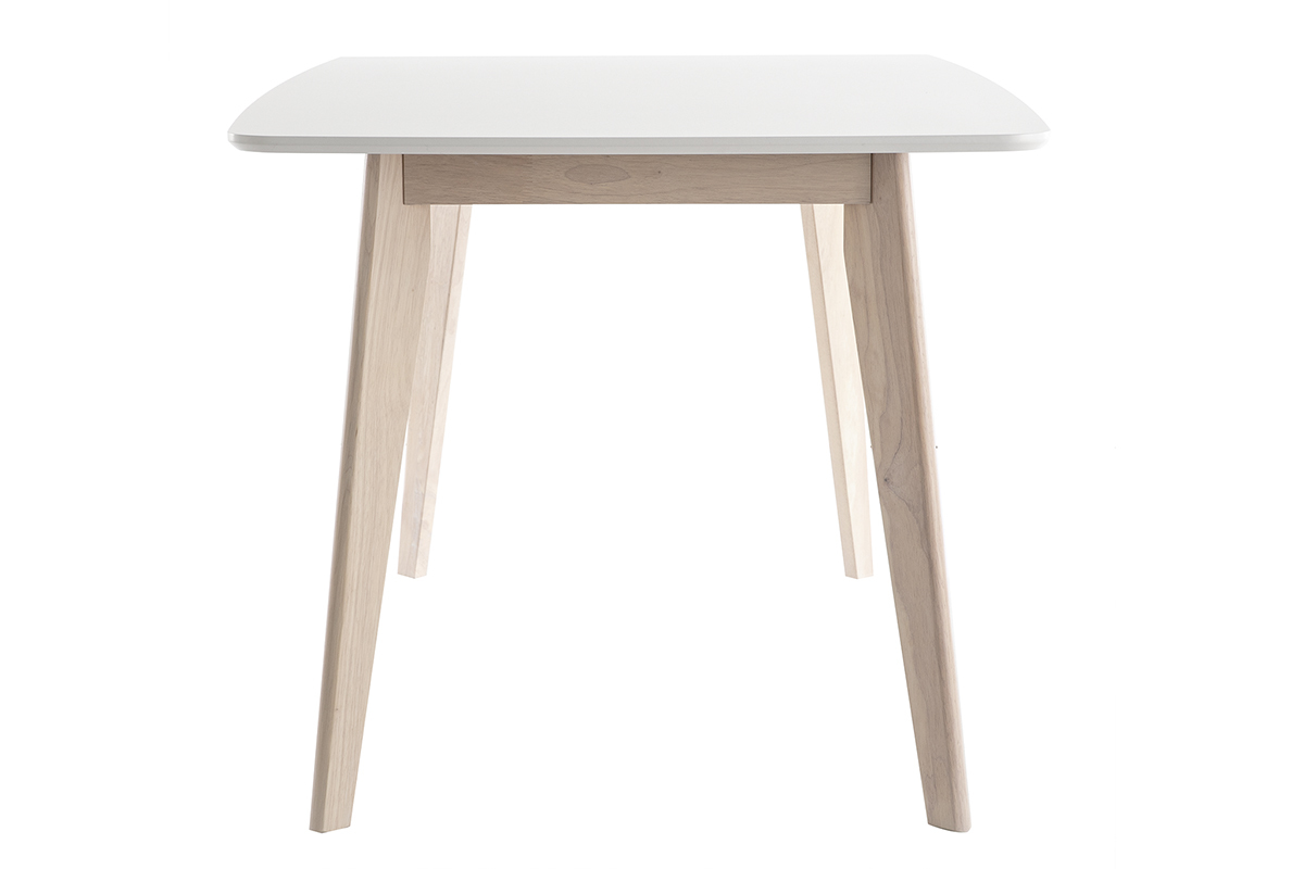 Table  manger scandinave blanc et bois clair rectangulaire L150 cm LEENA