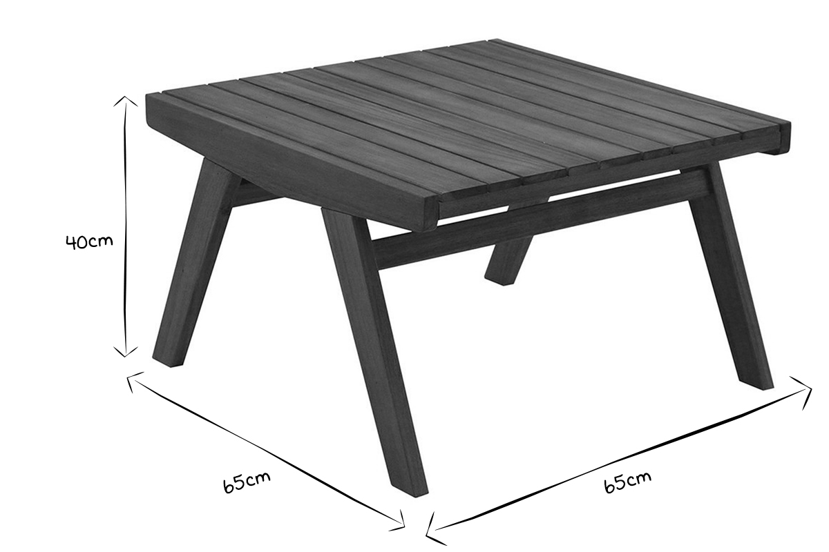 Table basse de jardin en bois massif L65 cm TIDAK