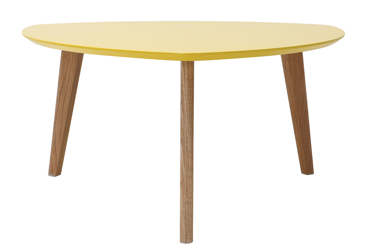 Table basse design jaune 80cm EKKA