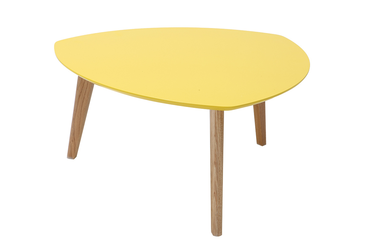 Table basse design jaune 80cm EKKA