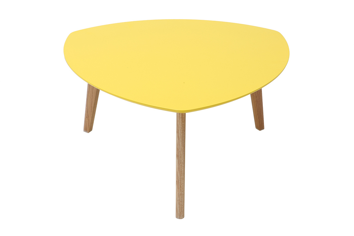 Table basse design jaune 80cm EKKA