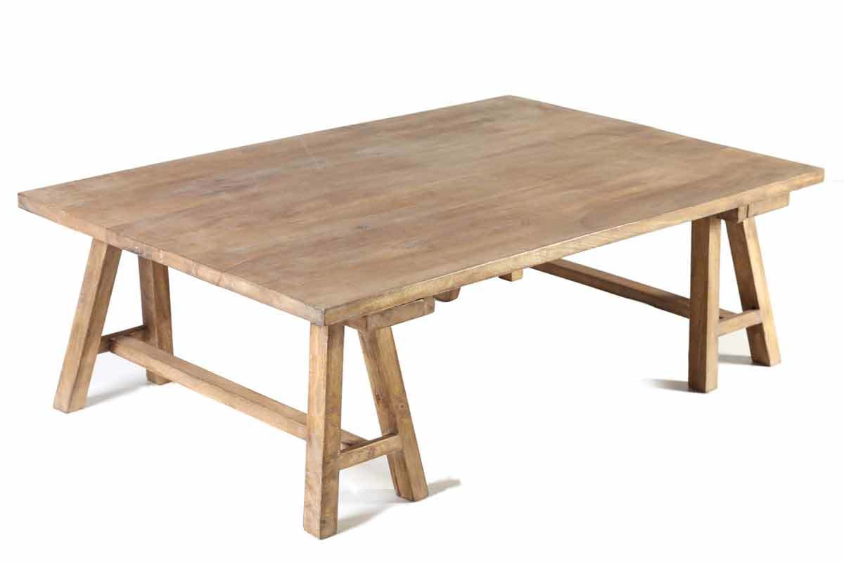 Table basse industrielle en manguier massif ANTIQUA