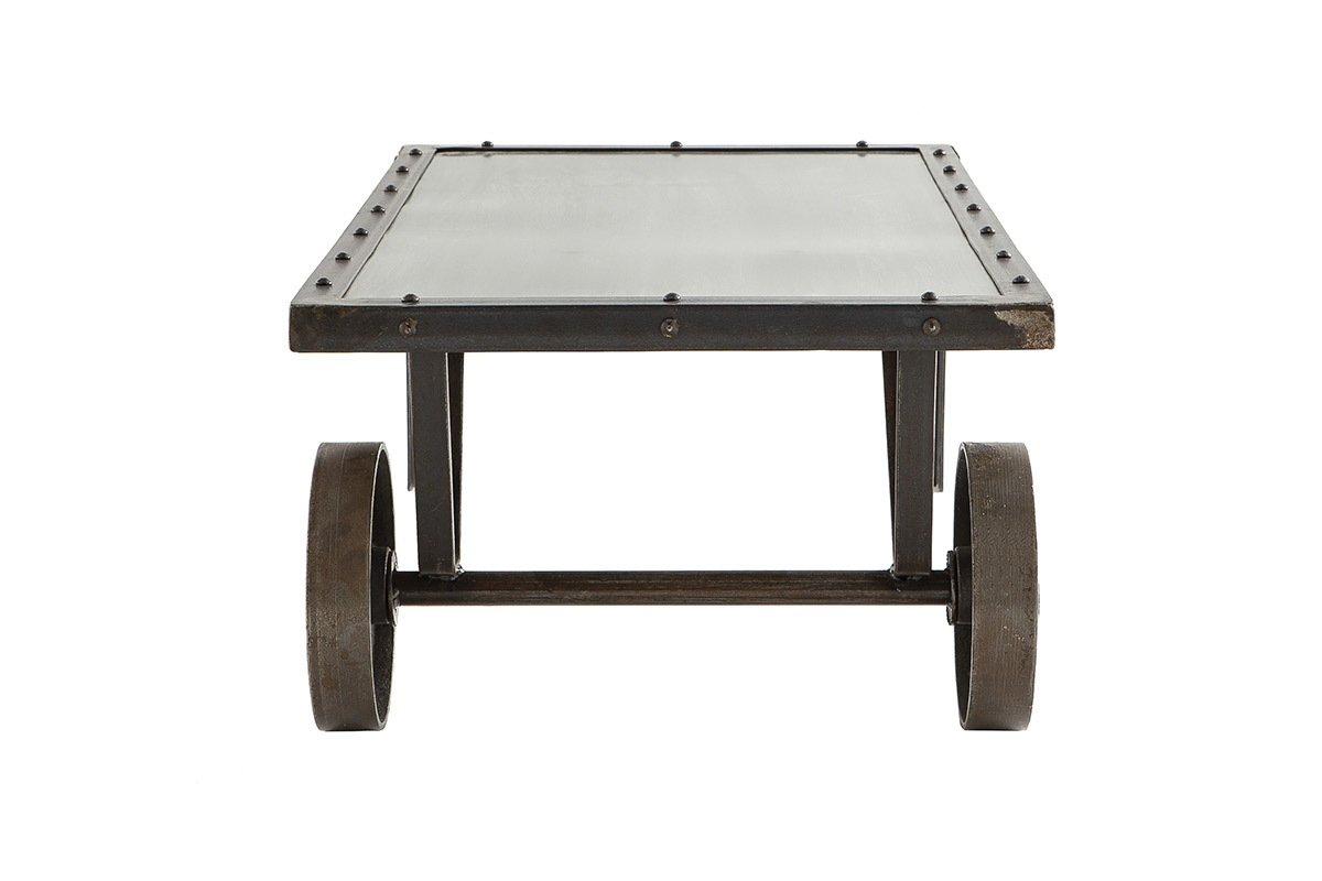 Table basse industrielle mtal CHARIOT