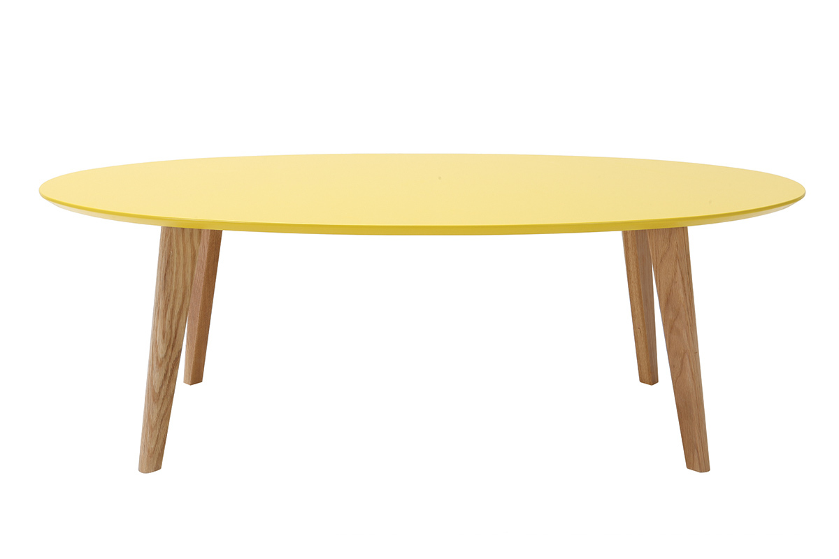 Table basse ovale jaune L120 cm EKKA