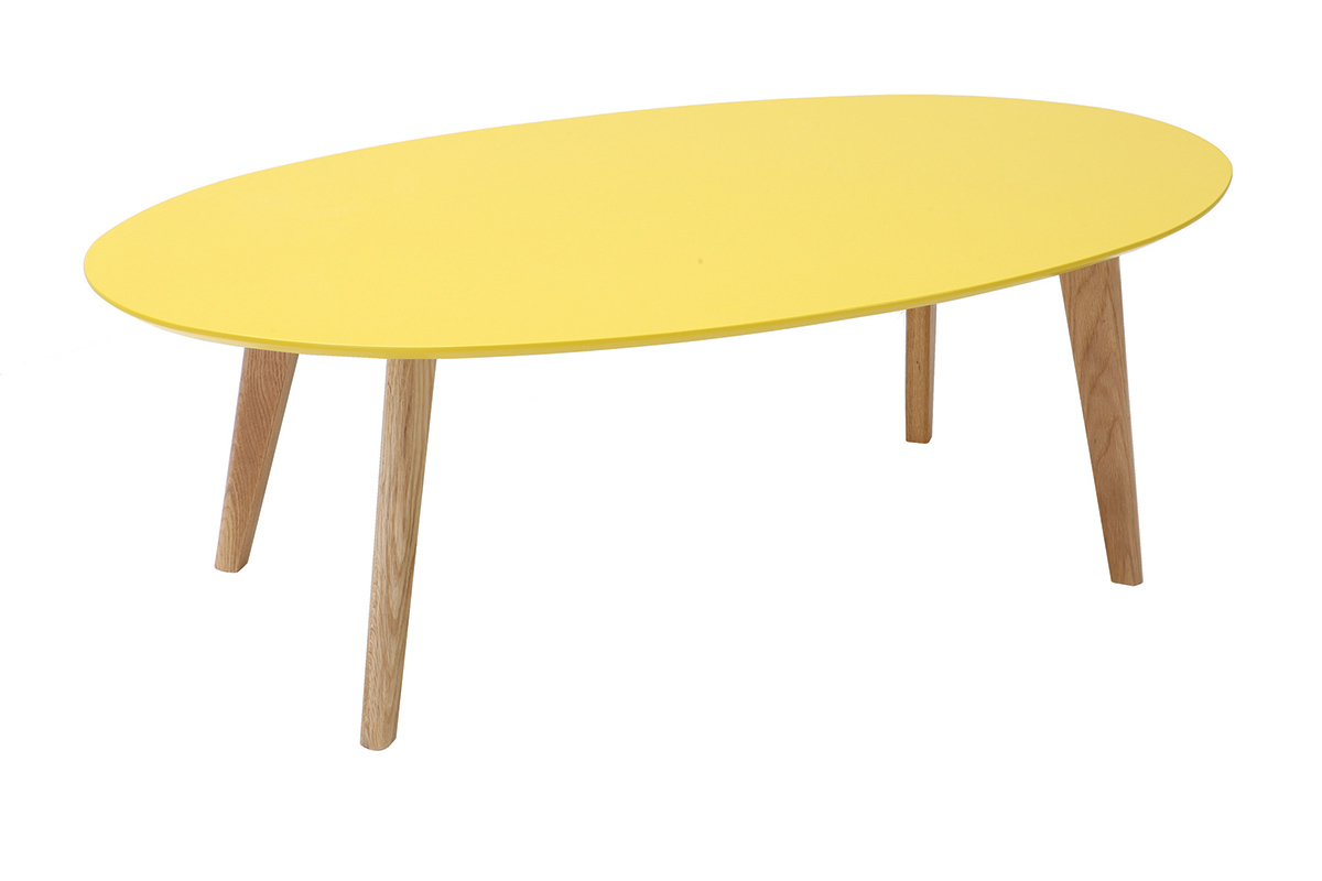 Table basse ovale jaune L120 cm EKKA