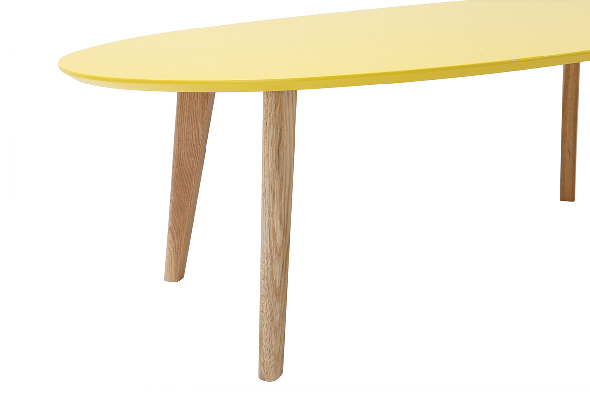 Table basse ovale jaune L120 cm EKKA