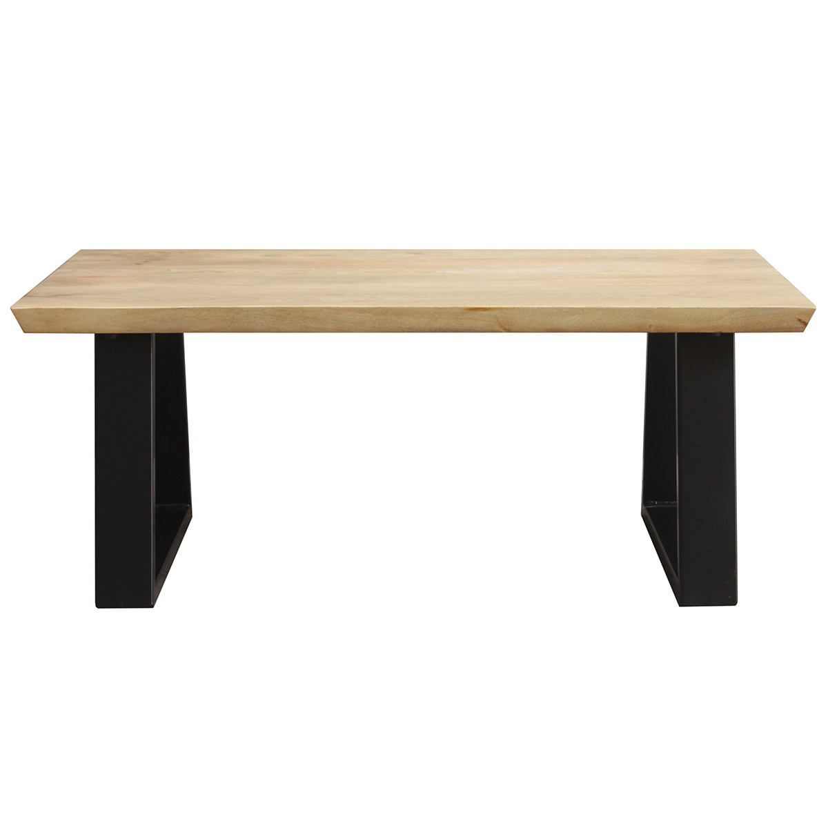 Table basse rectangulaire bois manguier massif et métal noir L100 cm VIJAY