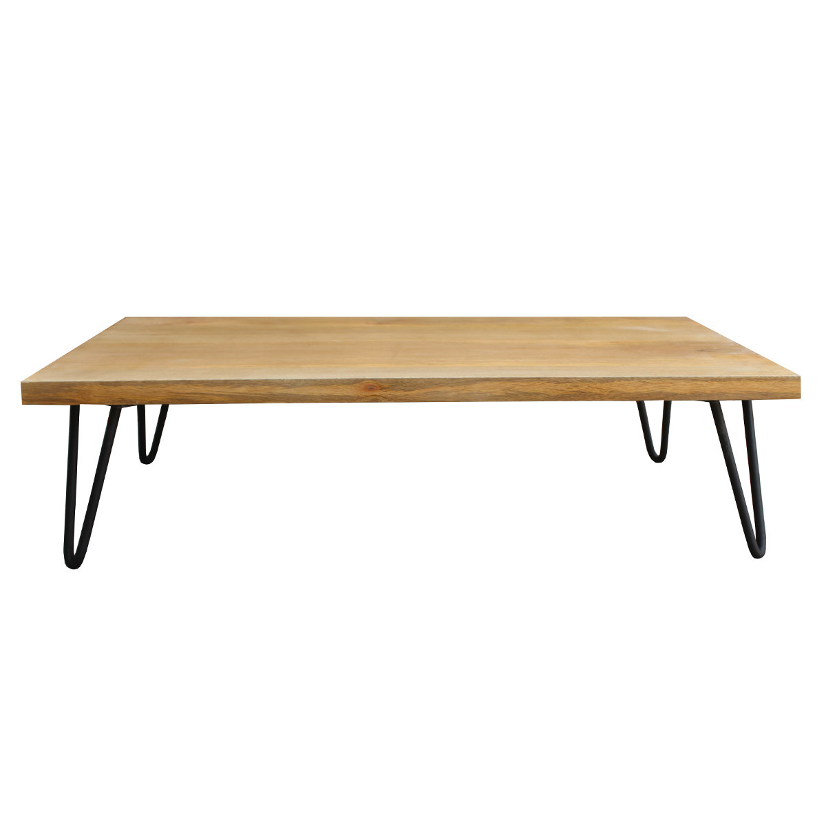 Table basse rectangulaire bois manguier massif et métal noir L117 cm VIBES