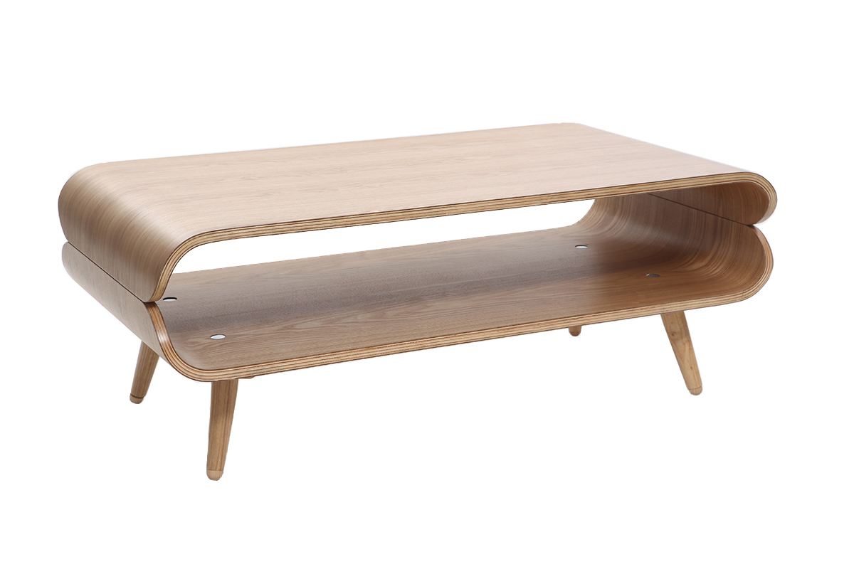 Table basse rectangulaire scandinave bois clair L118 cm TAKLA