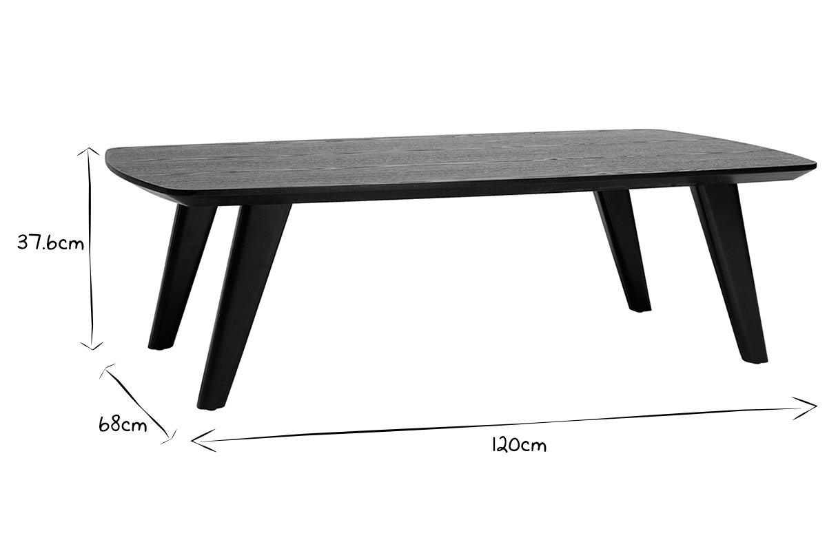 Table basse rectangulaire scandinave bois clair L120cm FIFTIES