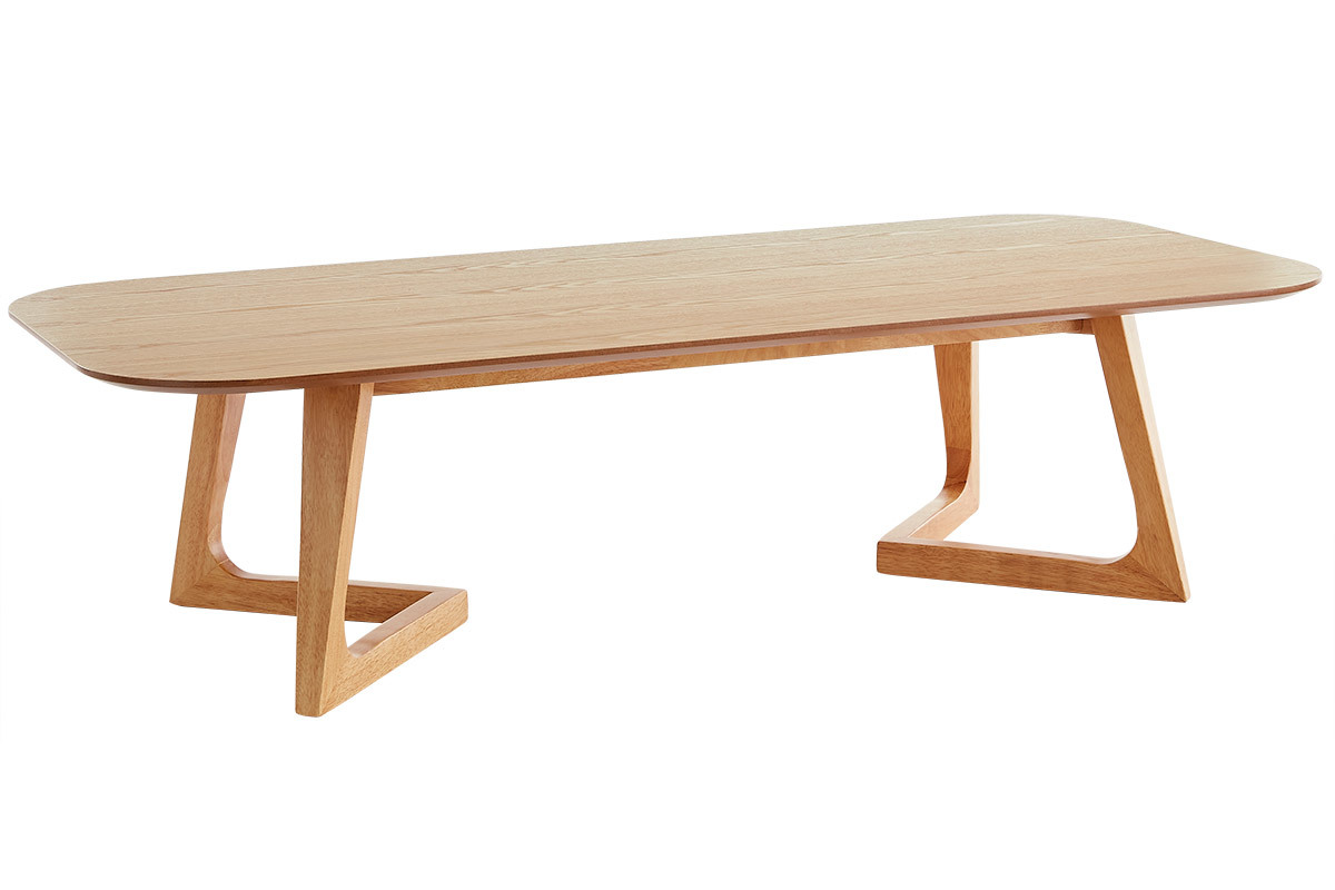 Table basse rectangulaire scandinave bois clair L150 cm JUKE