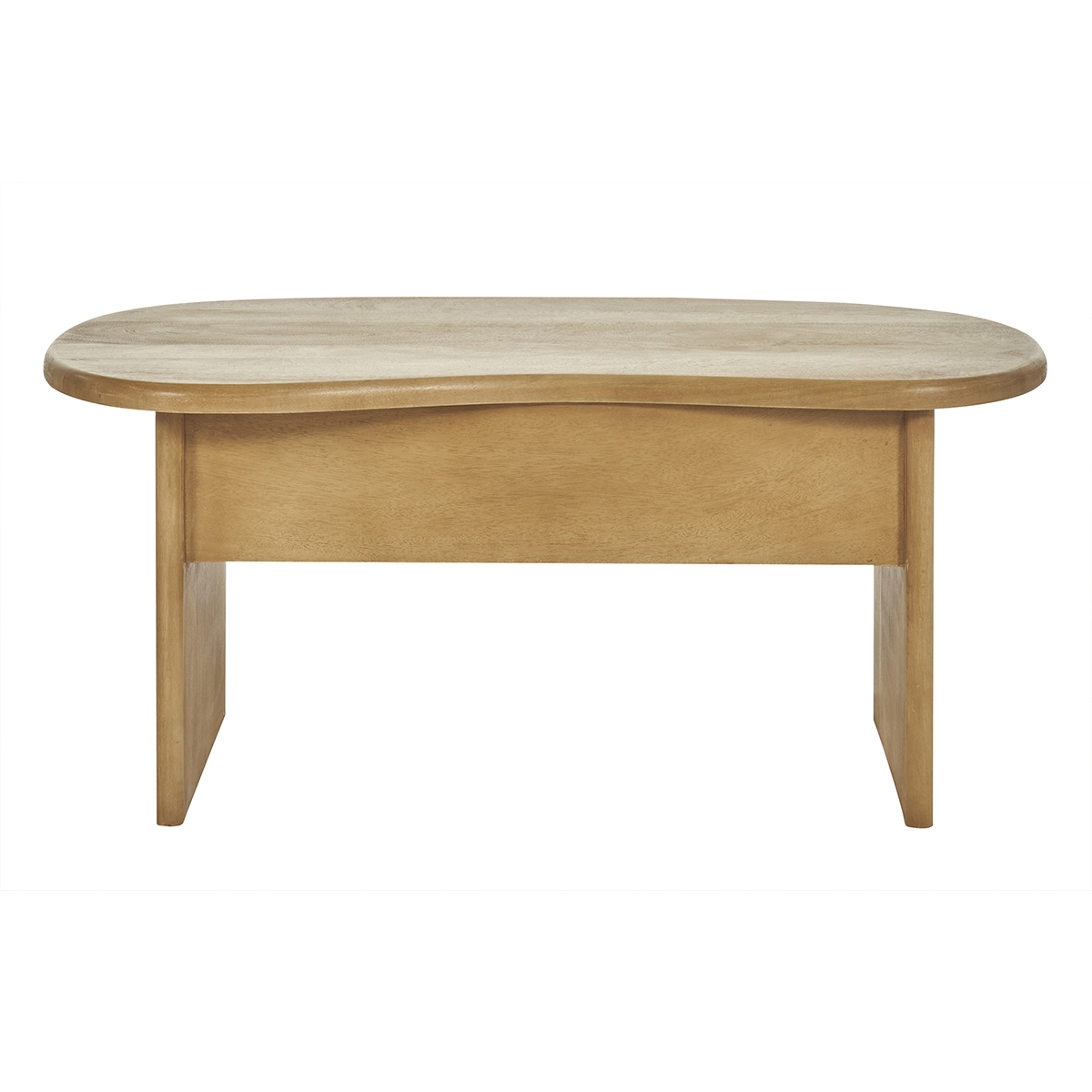 Table basse relevable design haricot avec rangement en bois manguier massif L95 cm KOKOA