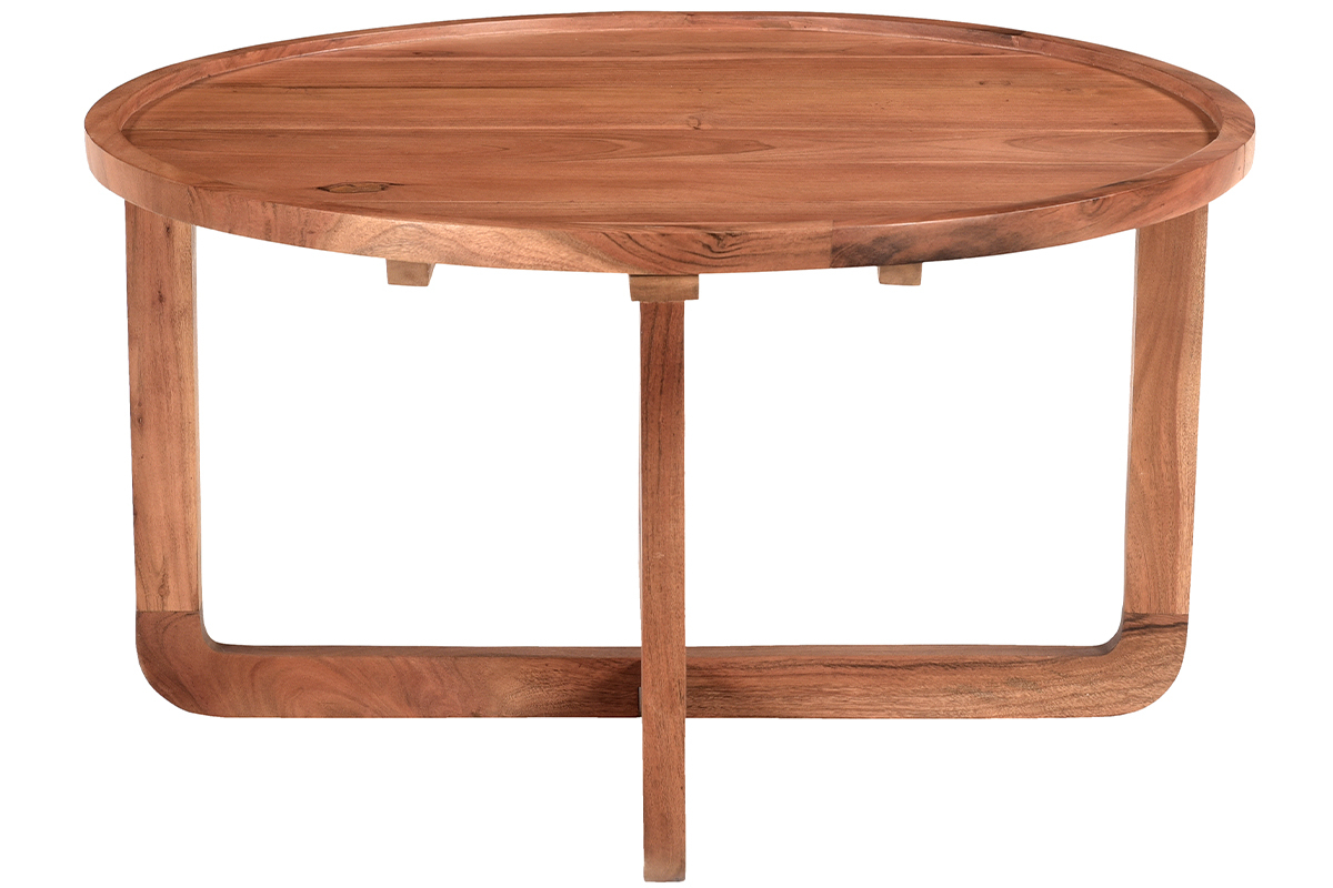 Table basse ronde bois massif D80 cm HITA