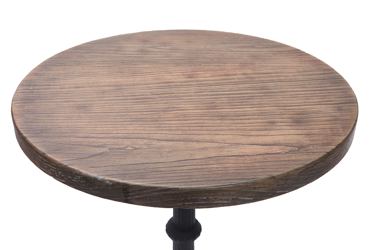 Table bistrot haute ronde bois et mtal CONTY