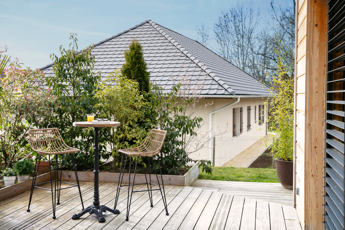 Table bistrot haute ronde bois et mtal CONTY