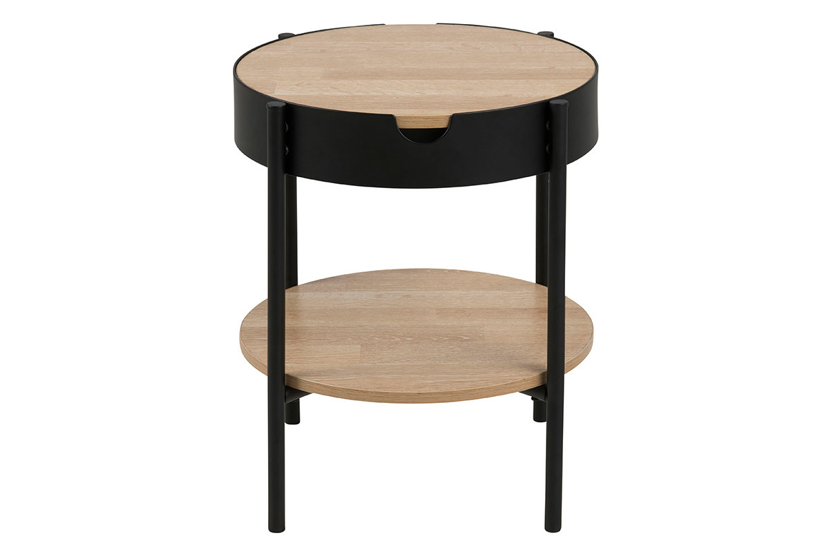 Table d'appoint bois et mtal noir 45cm SUZIE