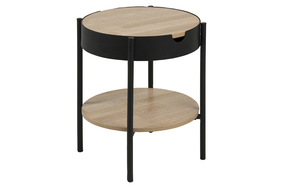 Table d'appoint bois et mtal noir 45cm SUZIE