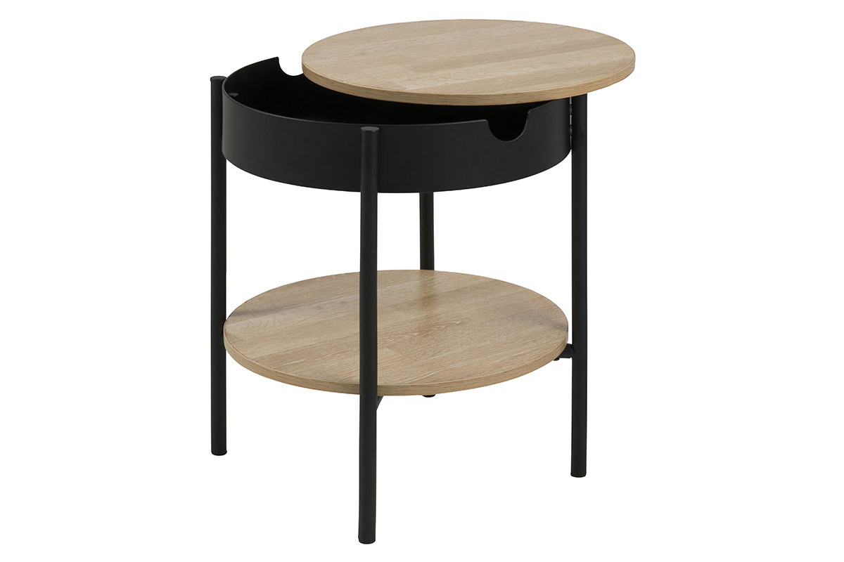 Table d'appoint bois et mtal noir 45cm SUZIE