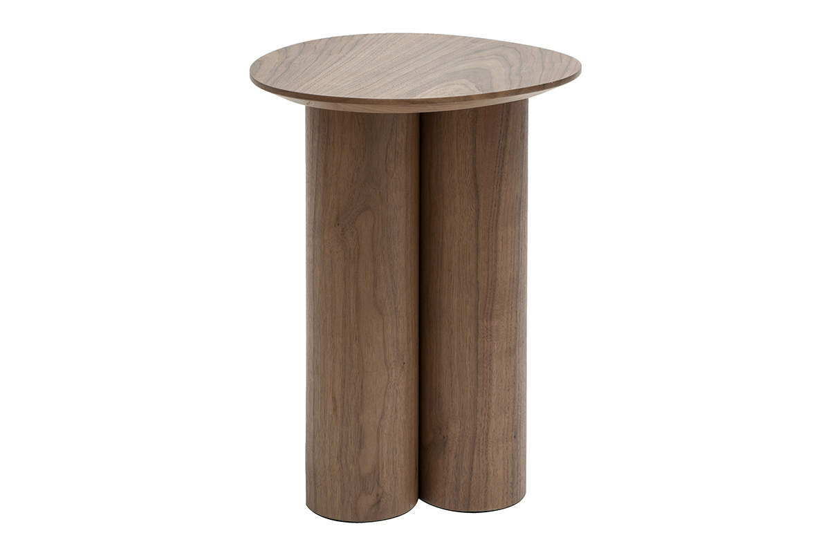 Table d'appoint design bois fonc noyer L44 cm HOLLEN