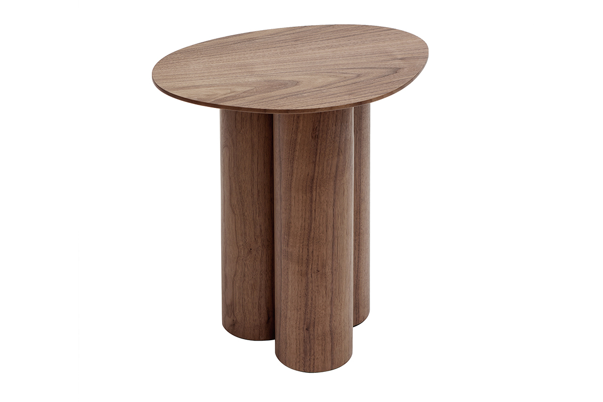 Table d'appoint design bois fonc noyer L44 cm HOLLEN